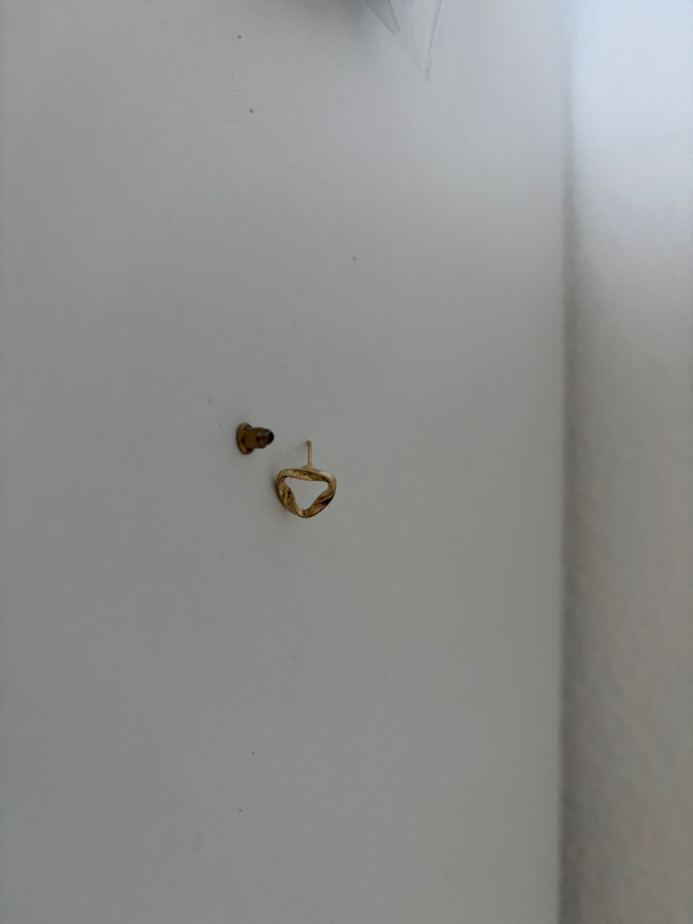 Singular Gold Heart Shaped Stud Earring